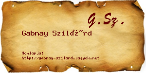 Gabnay Szilárd névjegykártya